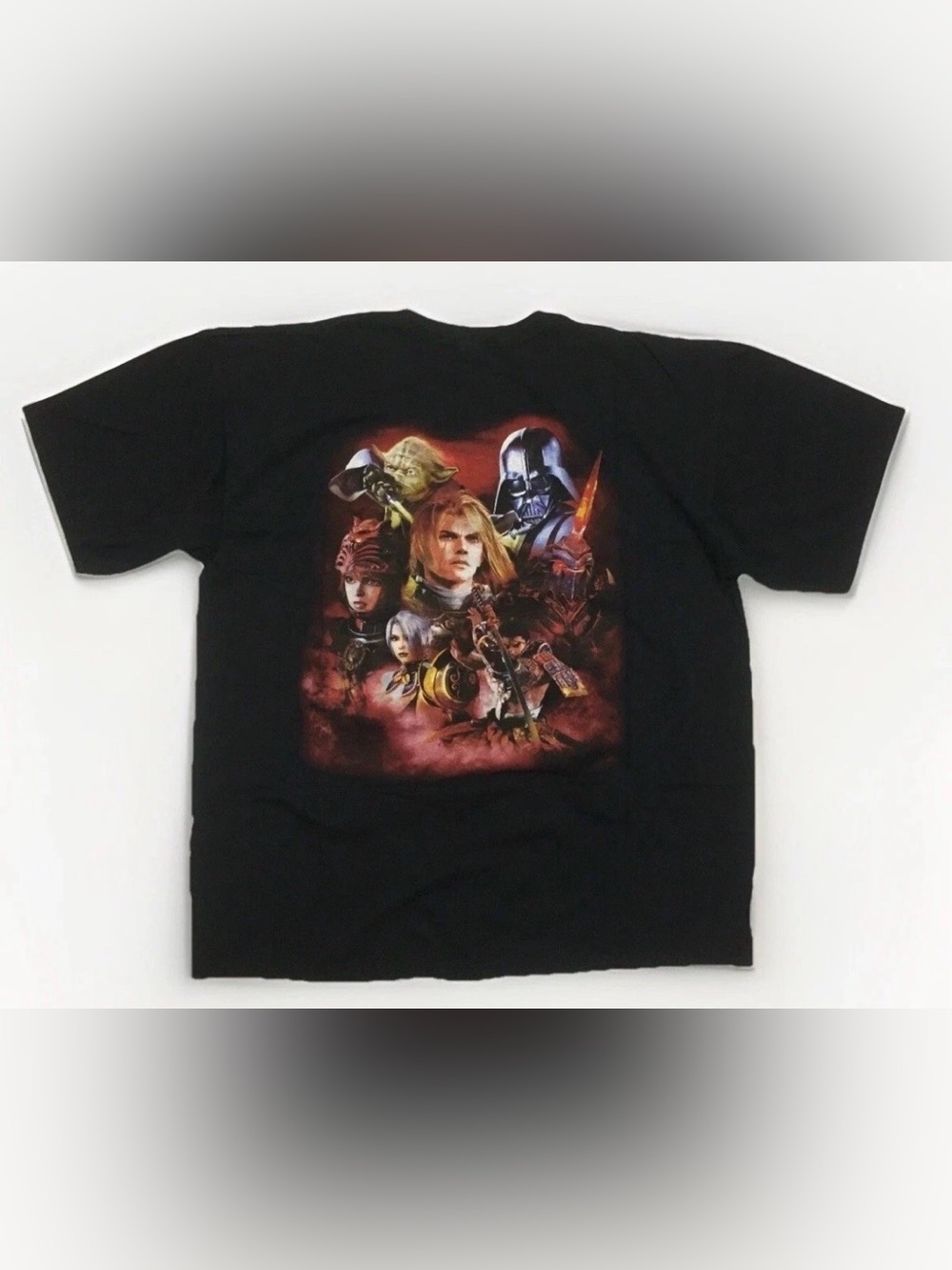 Soul Calibur IV T-Shirt Star Wars XL Back Print Darth Vader Yoda Video Game Y2K